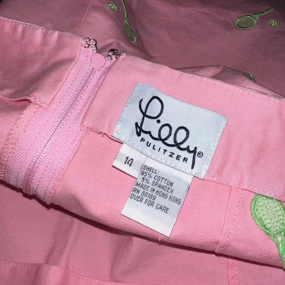 LILLY PULITZER PINK AND GREEN TENNIS SKIRT SIZE 14 - Picture 2 of 10